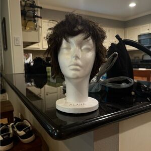 Brown Short Wig on Mannequin Head